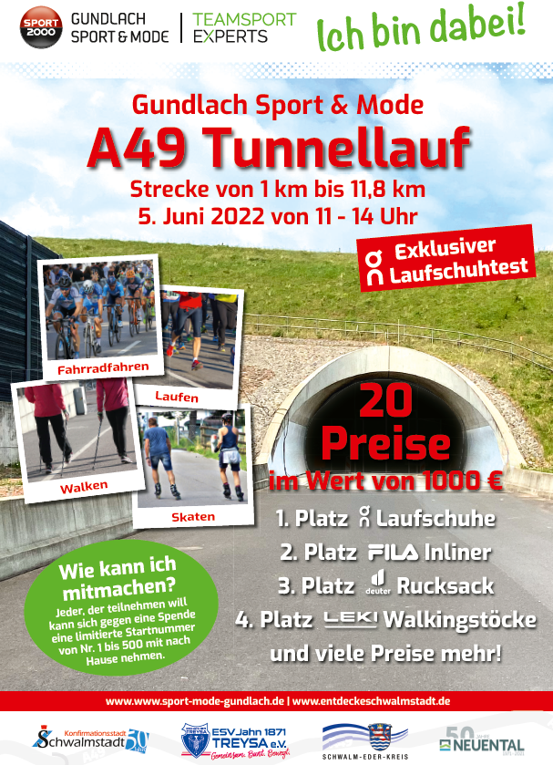 Plakat A49 Tunnellauf 2022